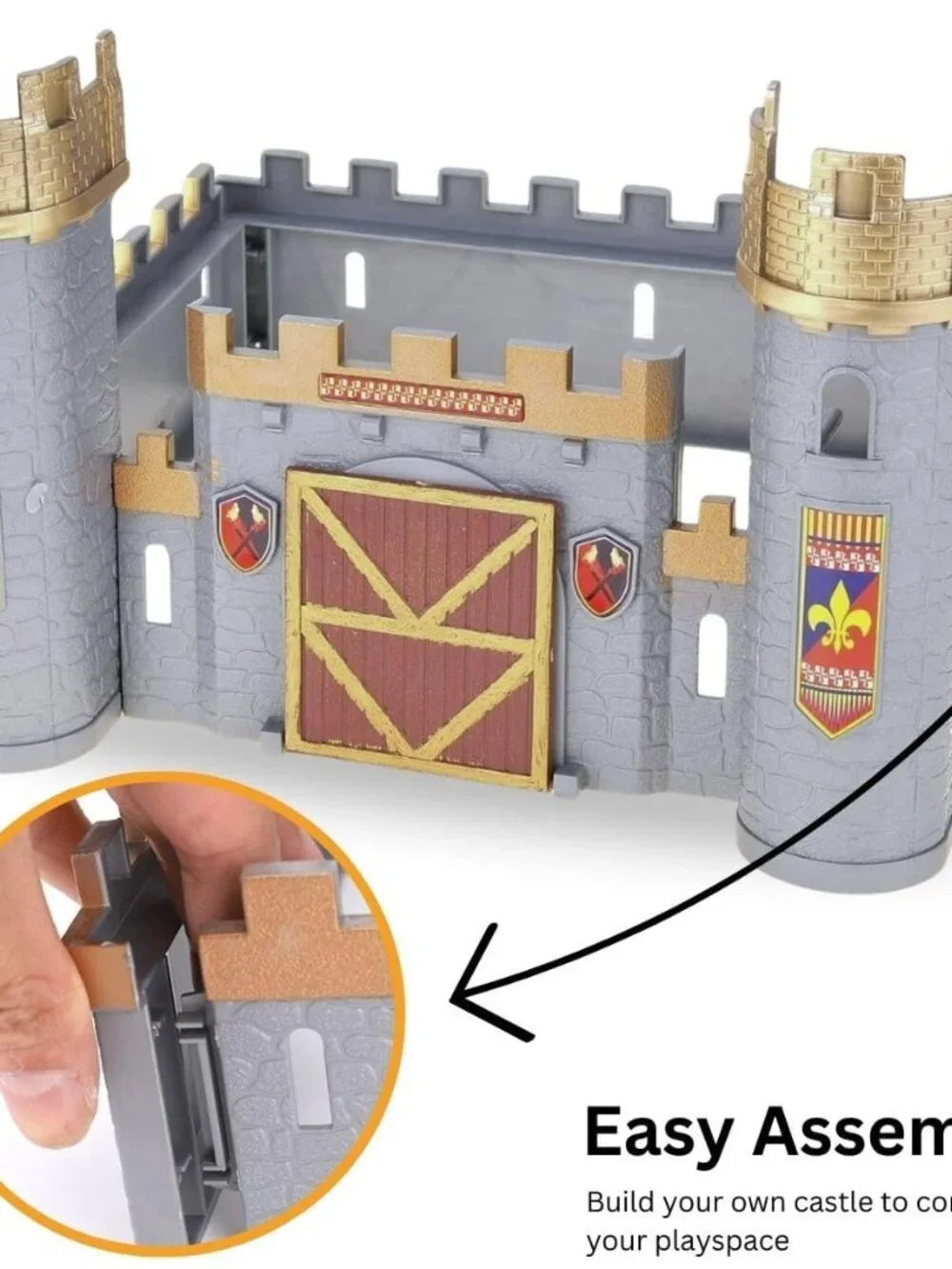 Medieval Castle Kingdom Knights Action Figure Toy Army Playset with Castle, Figu - Picture 4 of 7